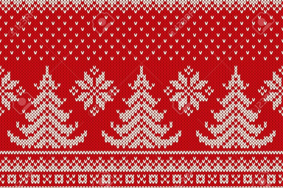 960x639 Winter Holiday Seamless Knitting Pattern With Christmas Trees