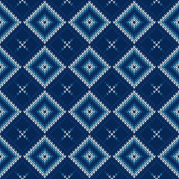 600x600 Abstract Argyle Knitted Sweater Pattern Vector Seamless