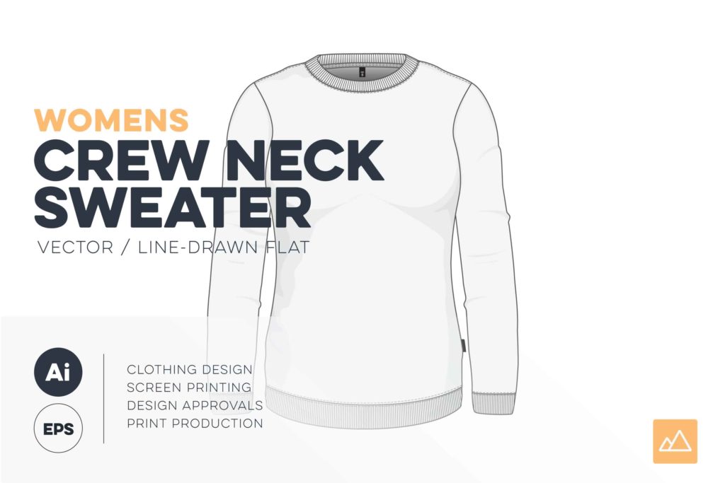 1024x683 Womens Crew Neck Sweatshirt Template