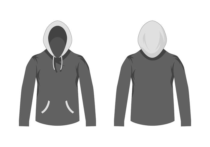 700x490 Blank Grey Hooded Sweatshirt Template