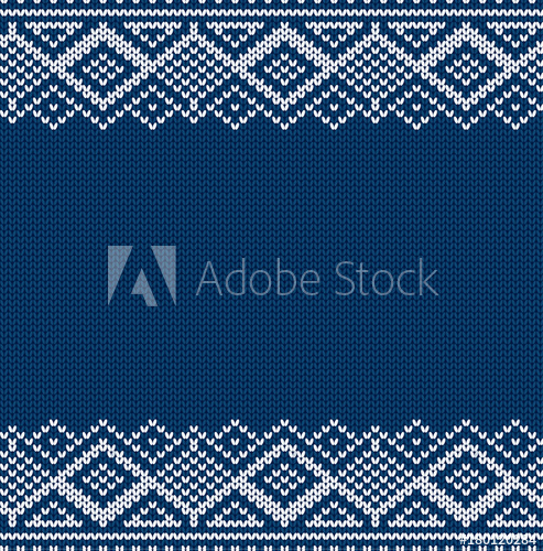 493x500 Knitted Blue Christmas Geometric Ornament Winter Seamless Knit
