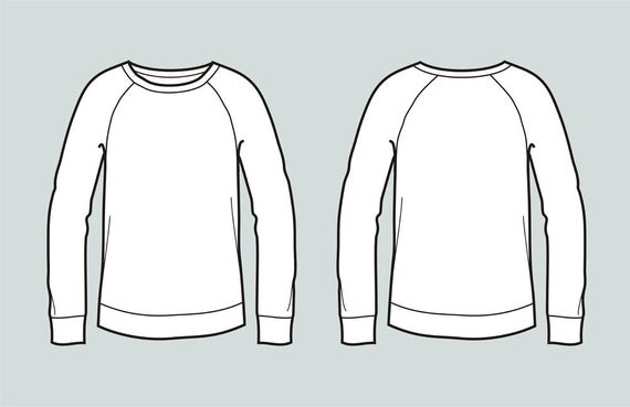 570x369 Sweater Vector Fashion Flat Sketch Adobe Illustrator Design Etsy