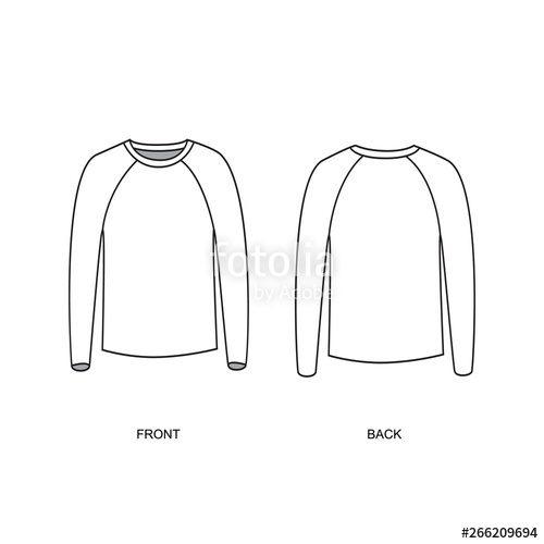 500x500 Sweatshirt Vector Template Sports Raglan Long Sleeve Sweater