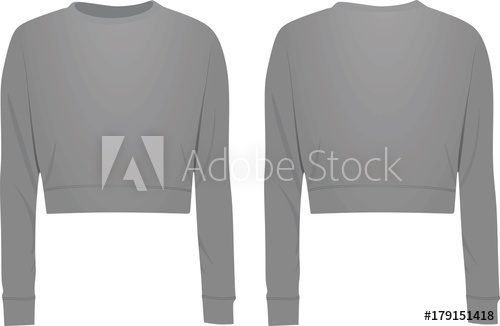 500x326 Grey Crop Sweater Vector Illustration
