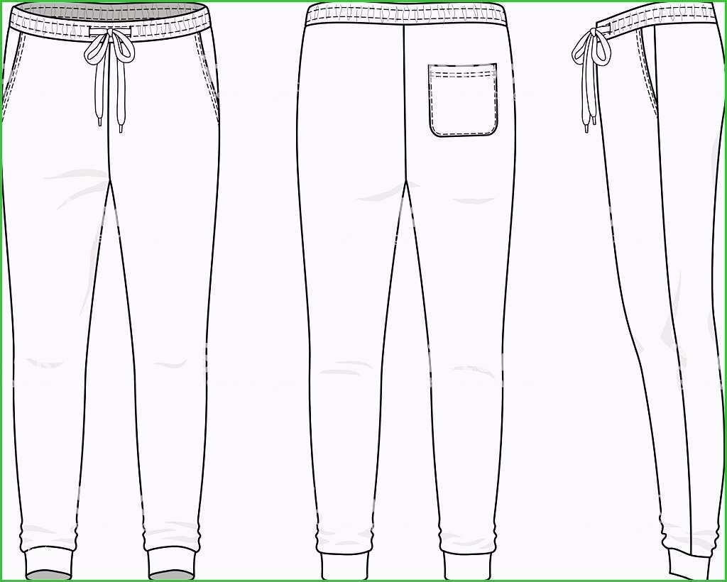 Blank Sweatpants Template Sketch Coloring Page