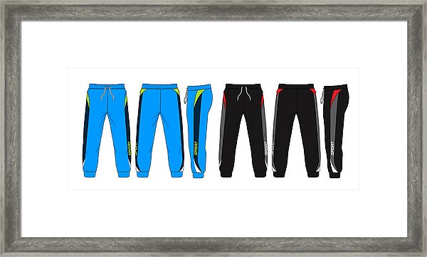 600x362 Vector Illustration Of Sweatpants Framed Print