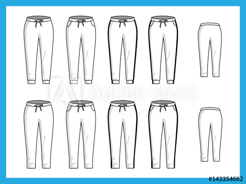 500x375 Vector Illustration Various Templates Female Jogger Pants