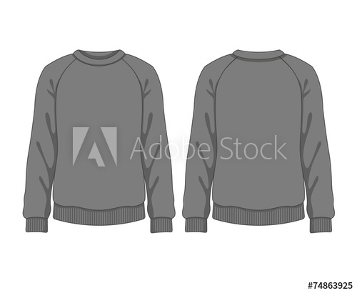 500x410 Man Sweatshirt Vector Template