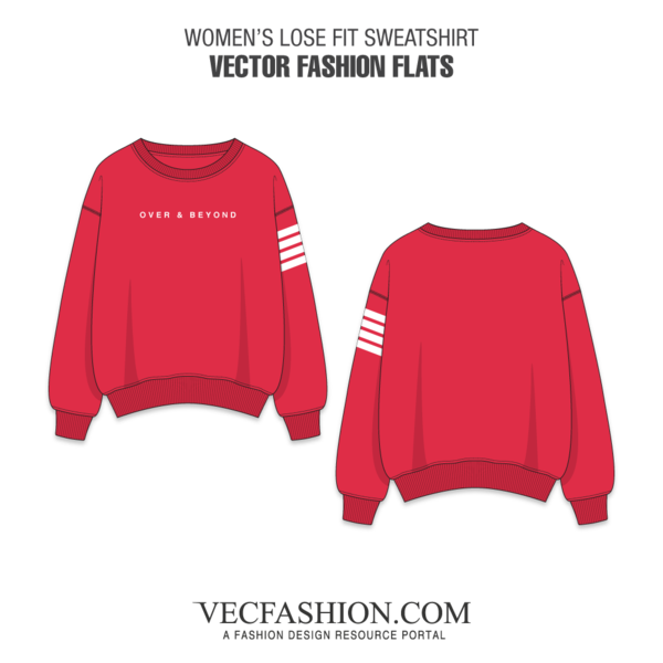 600x600 Women Lose Fit Sweatshirt In Fashion Sketches
