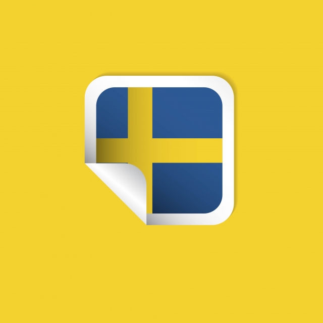 640x640 Sweden Label Flags Vector Template Design Illustration, Sweden