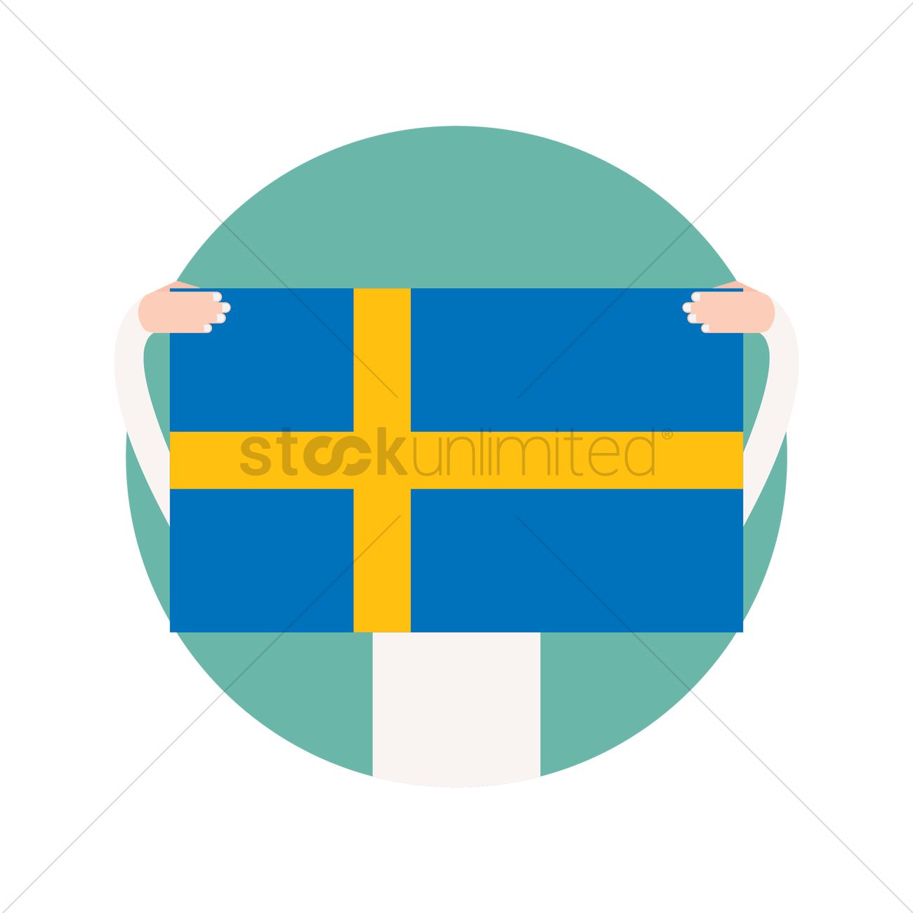 1300x1300 Hands Holding A Sweden Flag Vector Image