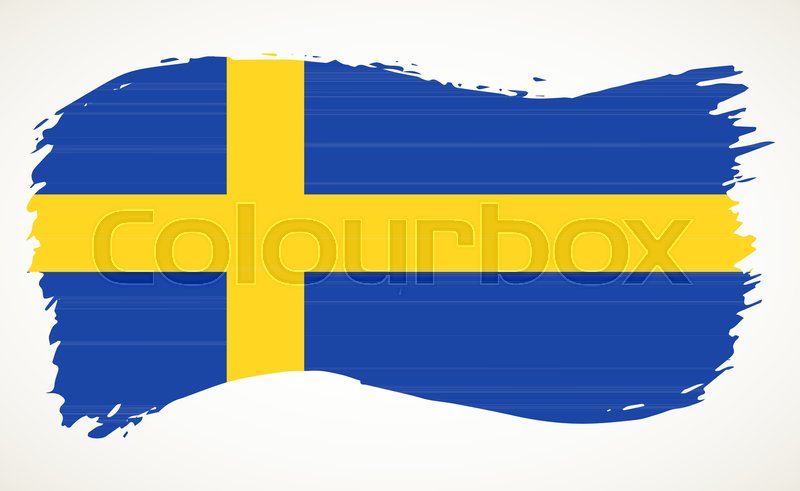 800x491 Sweden Flag Vector Hand Drawn Stock Vector Colourbox
