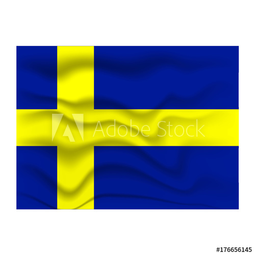 500x500 Sweden Flag Waving Colorful Sweden Flag Vector Illustration
