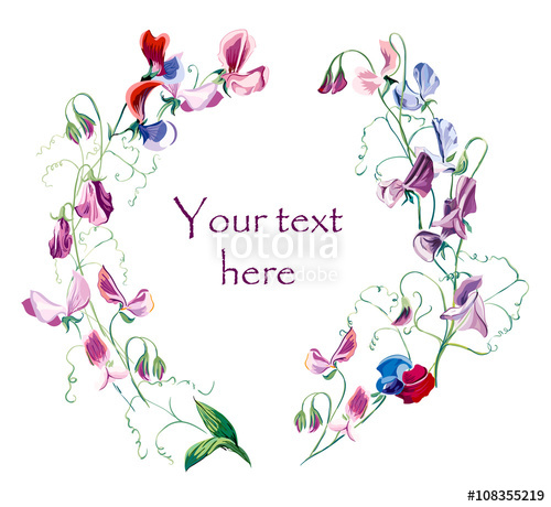 500x460 Circle Frame From Flowers Wedding Drawings Greeting Cards Sweet