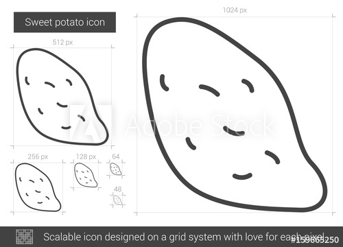 Sweet Potato Vector Line Icon Isolated On White Background Sweet 500x360 Sweet Potato Vector Line Icon Isolated On White Background Sweet