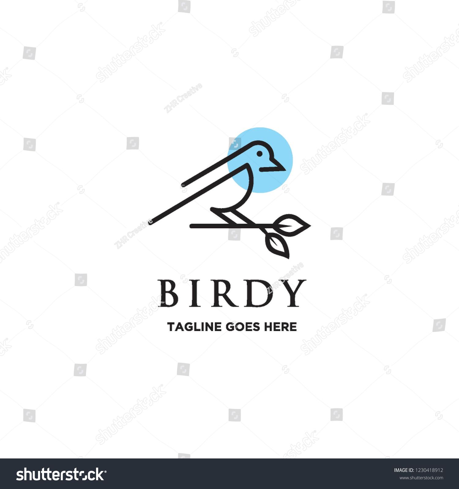 1500x1600 Monoline Bird Logo Icon Vector Animal Logo Design Bird Logos