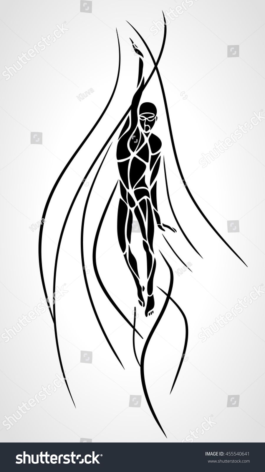 Swimmer Silhouette Vector