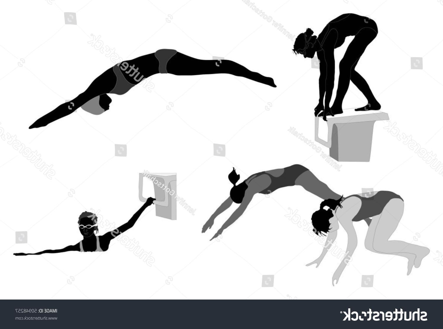 1500x1116 Huge Collection Of 'female Swimmer Silhouette' Download More Than