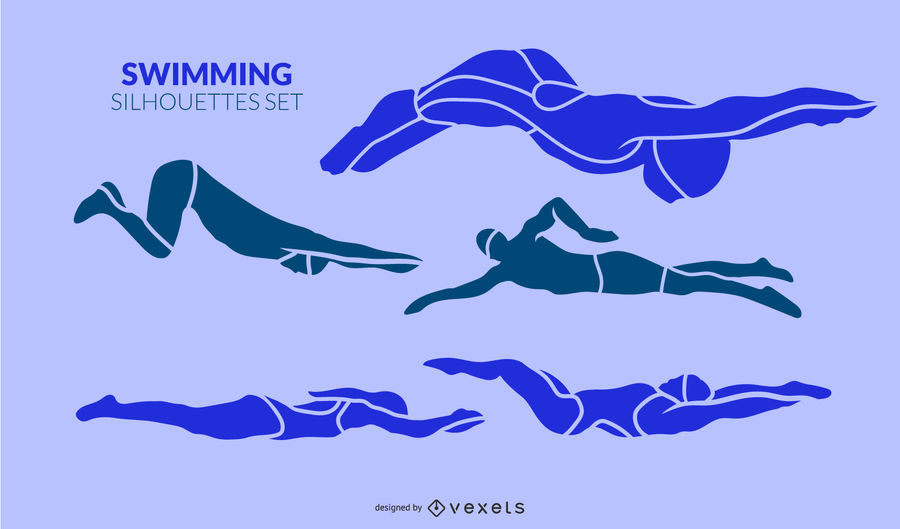 900x529 Swimming Silhouette Set