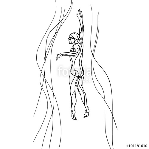 500x500 Freestyle Swimmer Silhouette Sport Swimming Stock Image