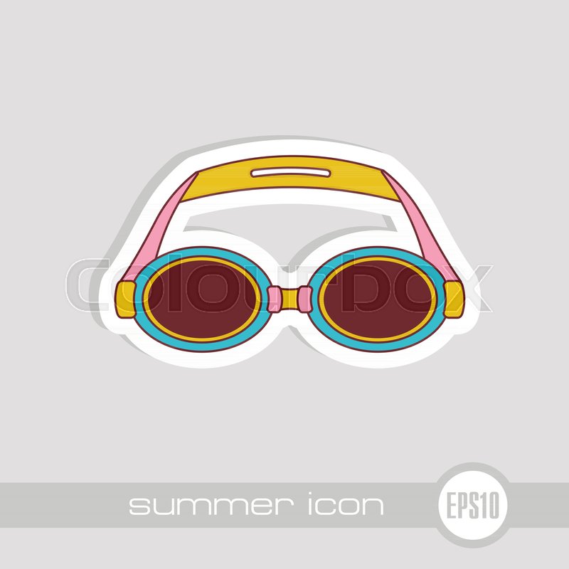 800x800 Swimming Goggles Vector Icon Beach Stock Vector Colourbox