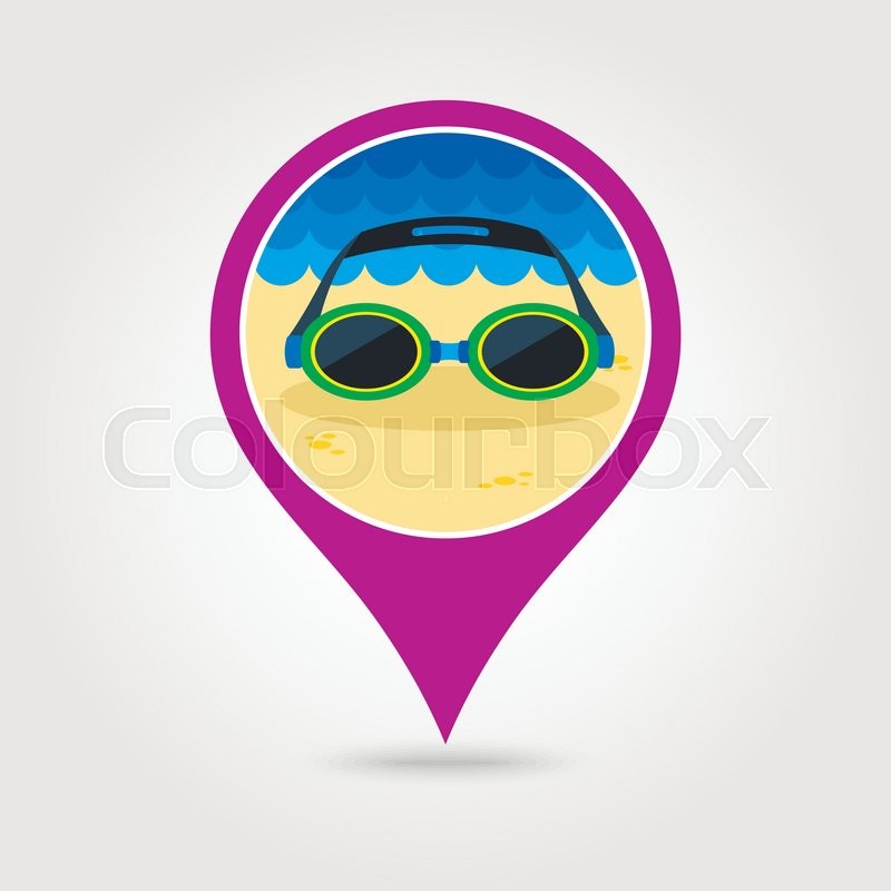800x800 Swimming Goggles Vector Pin Map Icon Stock Vector Colourbox