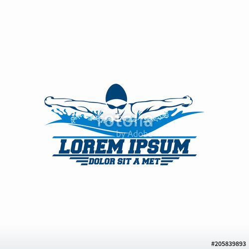 500x500 Swimming Logo Designs Vector, Creative Swimmer Logo Vector Stock