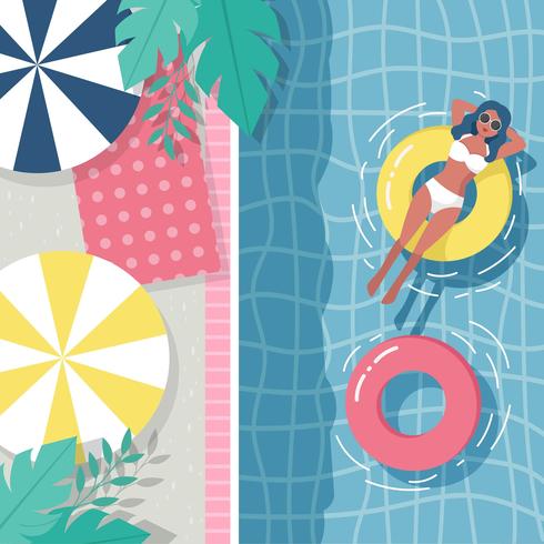 Vintage Swimming Pool Vector 490x490 Vintage Swimming Pool Vector