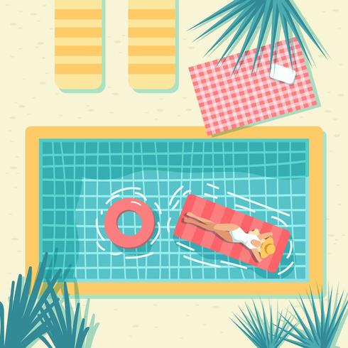 Vintage Swimming Pool Vector 490x490 Vintage Swimming Pool Vector