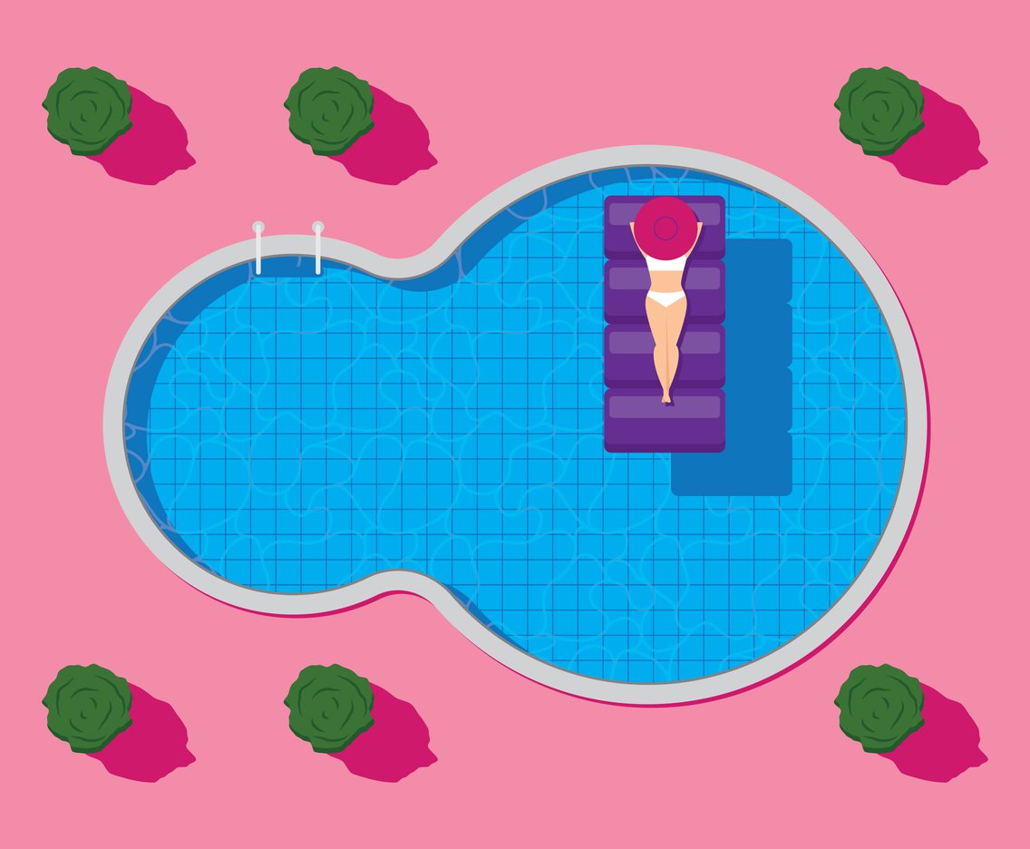 Woman Floating On Swimming Pool Vector Art Graphics 1136x936 Woman Floating On Swimming Pool Vector Art Graphics