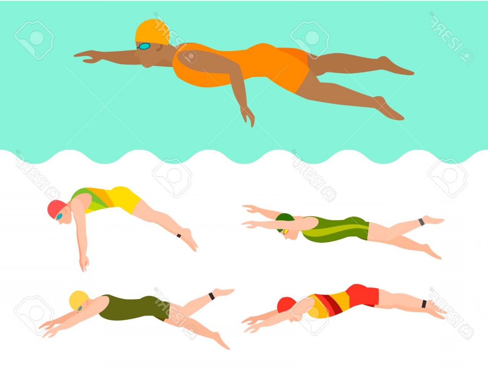 Swimming Vector at Vectorified.com | Collection of Swimming Vector free ...