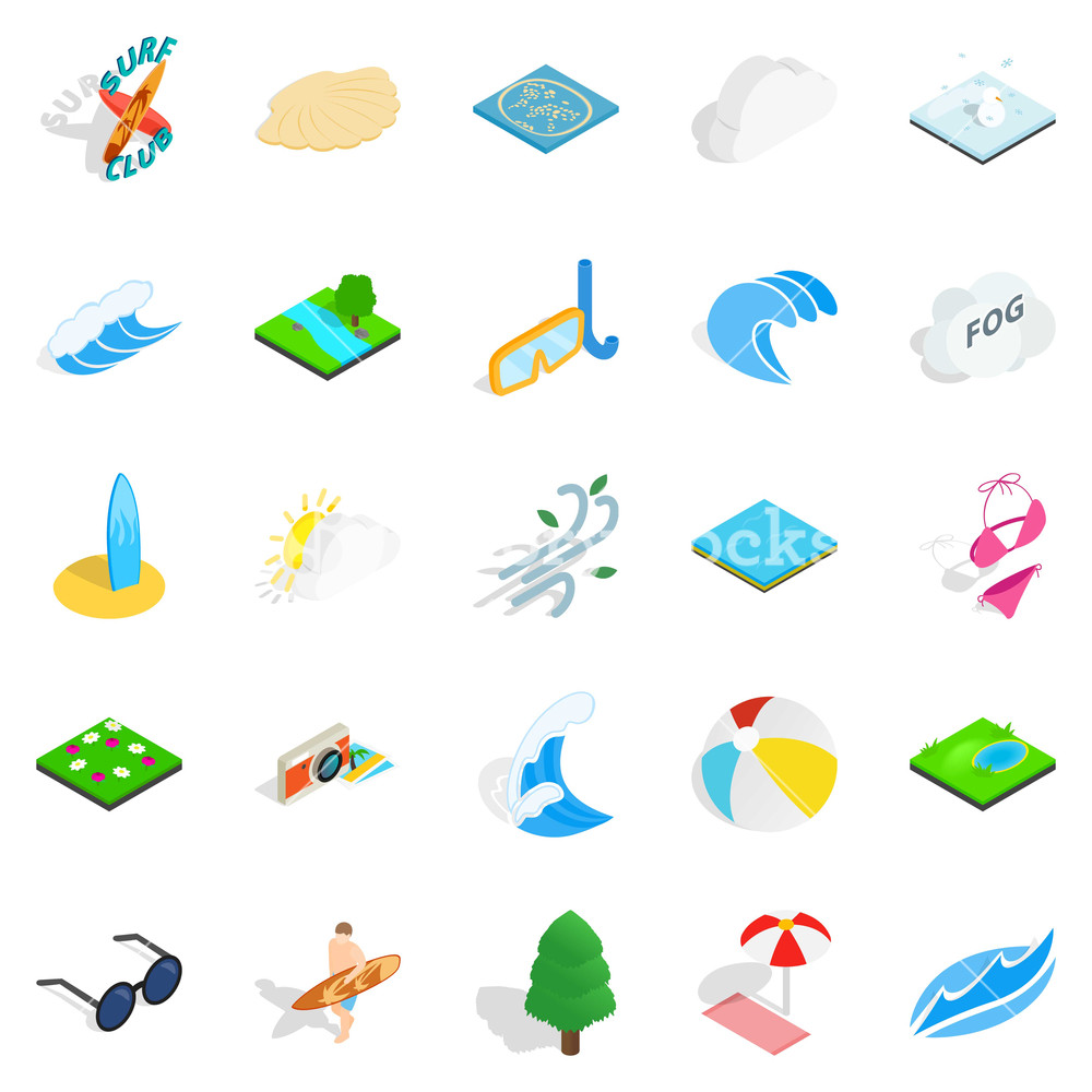 1000x1000 Water Swimming Icons Set Isometric Set Of Water Swimming