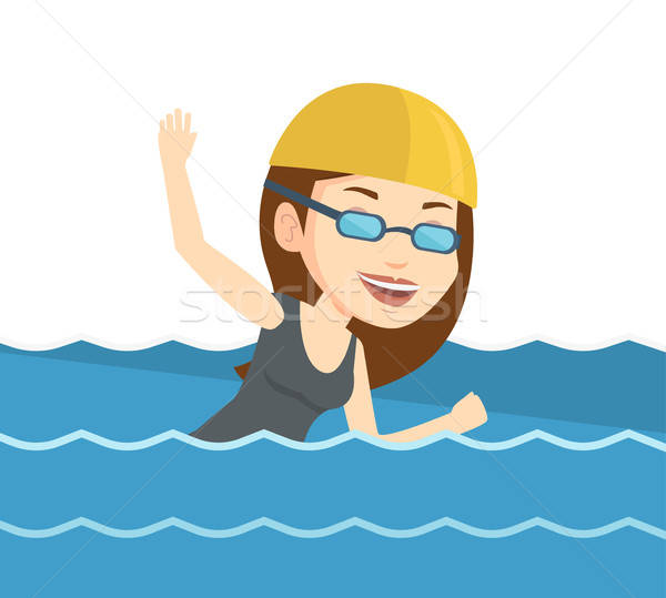 600x539 Woman Swimming Vector Illustration Vector Illustration Andrei
