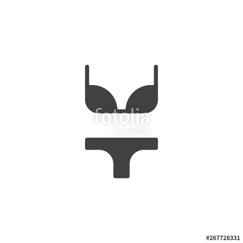 500x500 Bikini Swimsuit Vector Icon Filled Flat Sign For Mobile Concept