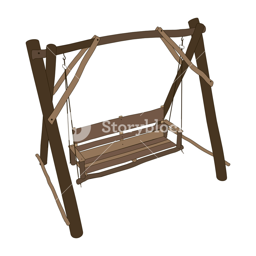 1000x1000 Swing Vector Playground Illustration Swinging Park Girl Child Tree