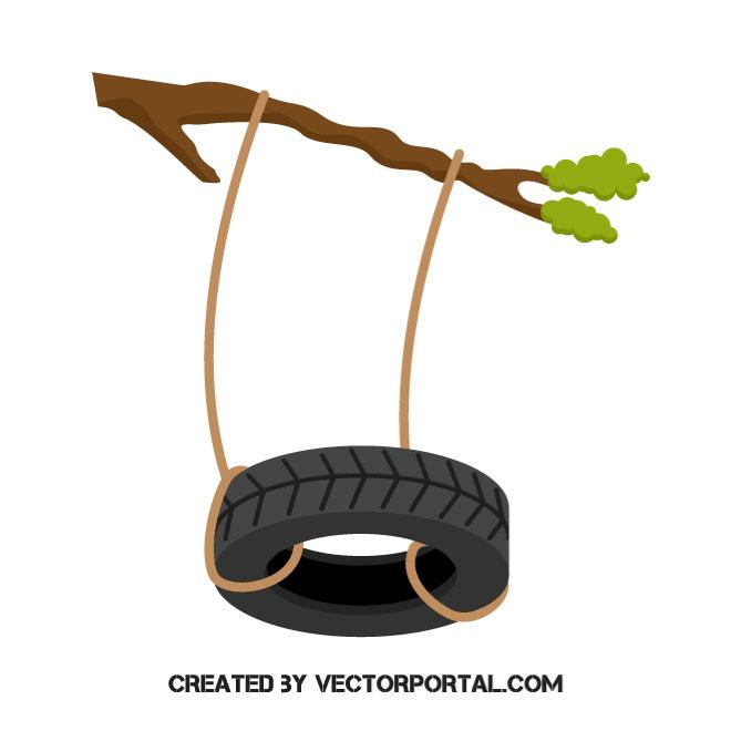 Tire Swing Vector Image 660x660 Tire Swing Vector Image