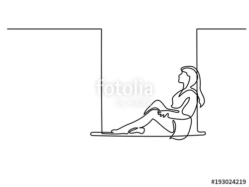 Continuous Line Drawing Girl Swinging On Swing Vector 500x375 Continuous Line Drawing Girl Swinging On Swing Vector