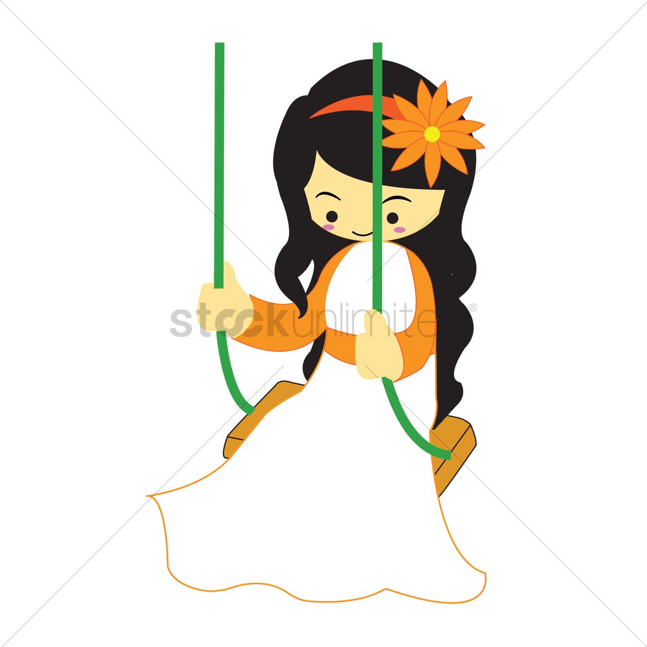 Free Cute Princess On A Swing Vector Image 1300x1300 Free Cute Princess On A Swing Vector Image