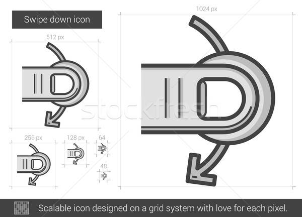 600x432 Swipe Down Line Icon Vector Illustration Andrei Krauchuk