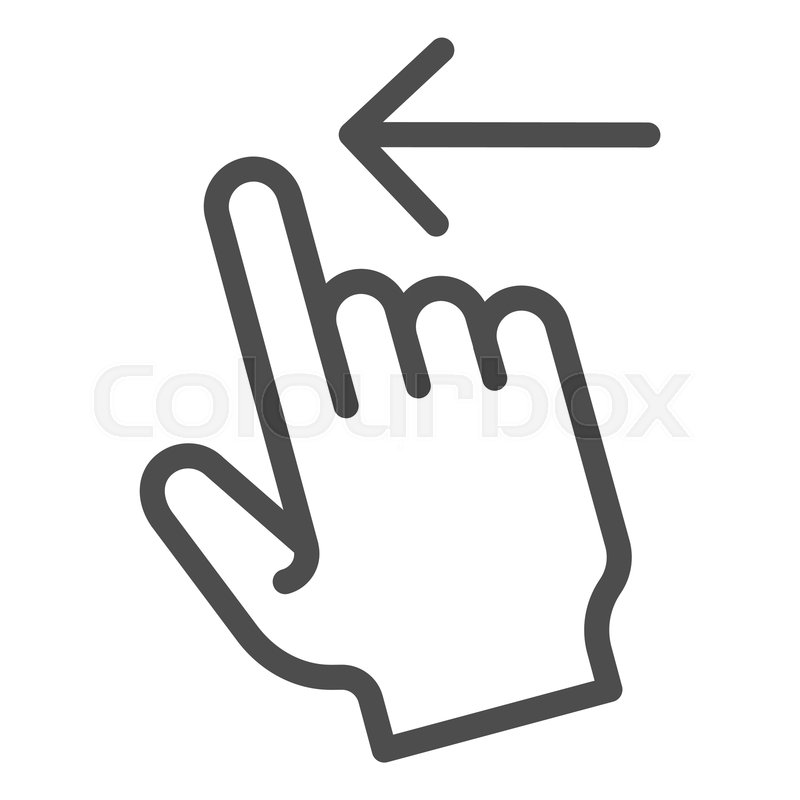 800x800 Swipe Left Line Icon Flick Left Stock Vector Colourbox