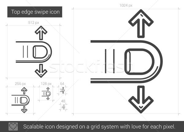 600x432 Top Edge Swipe Line Icon Vector Illustration Andrei Krauchuk