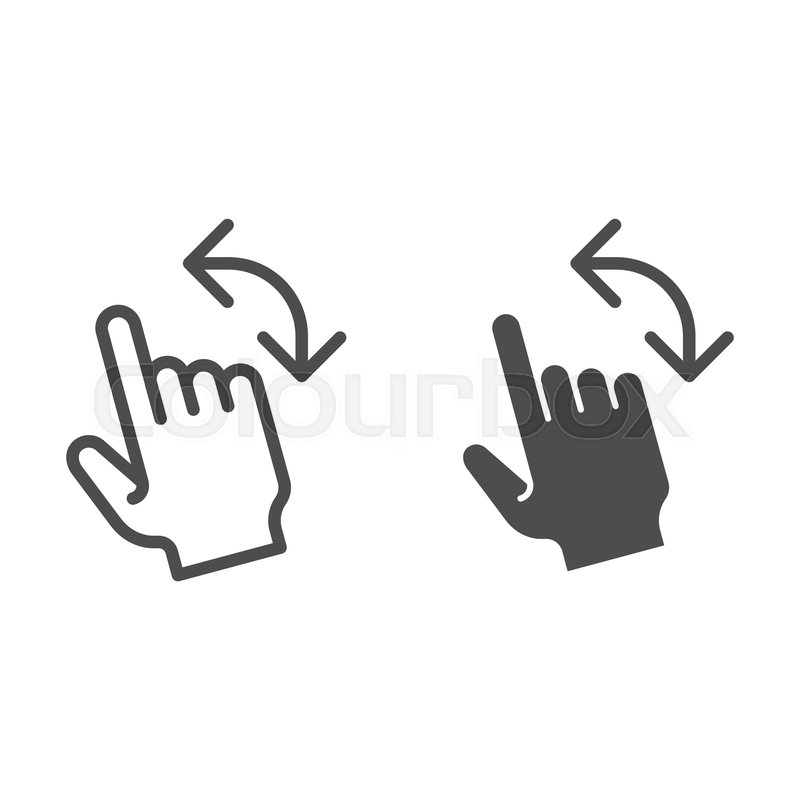 800x800 Turn Left Gesture Line And Glyph Icon Stock Vector Colourbox