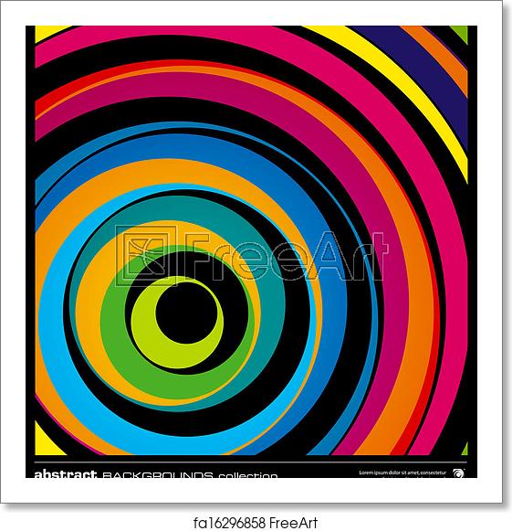 561x581 Free Art Print Of Abstract Colorful Circles Background Vector