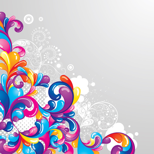 500x500 Set Of Colored Swirl Vector Backgrounds Art For Free Download