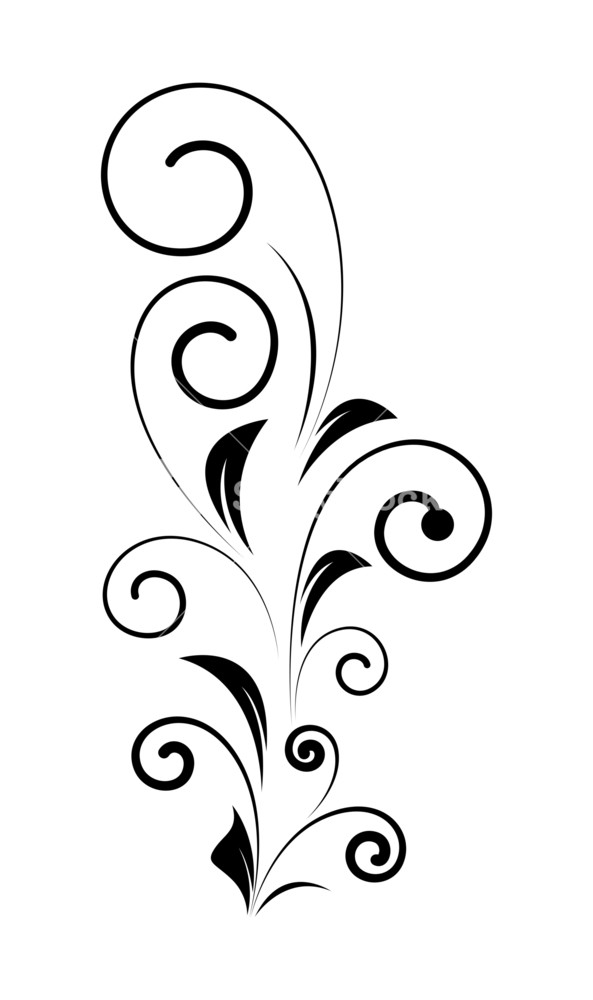 593x1000 Decorative Swirl Design Vector Shape Royalty Free Stock Image