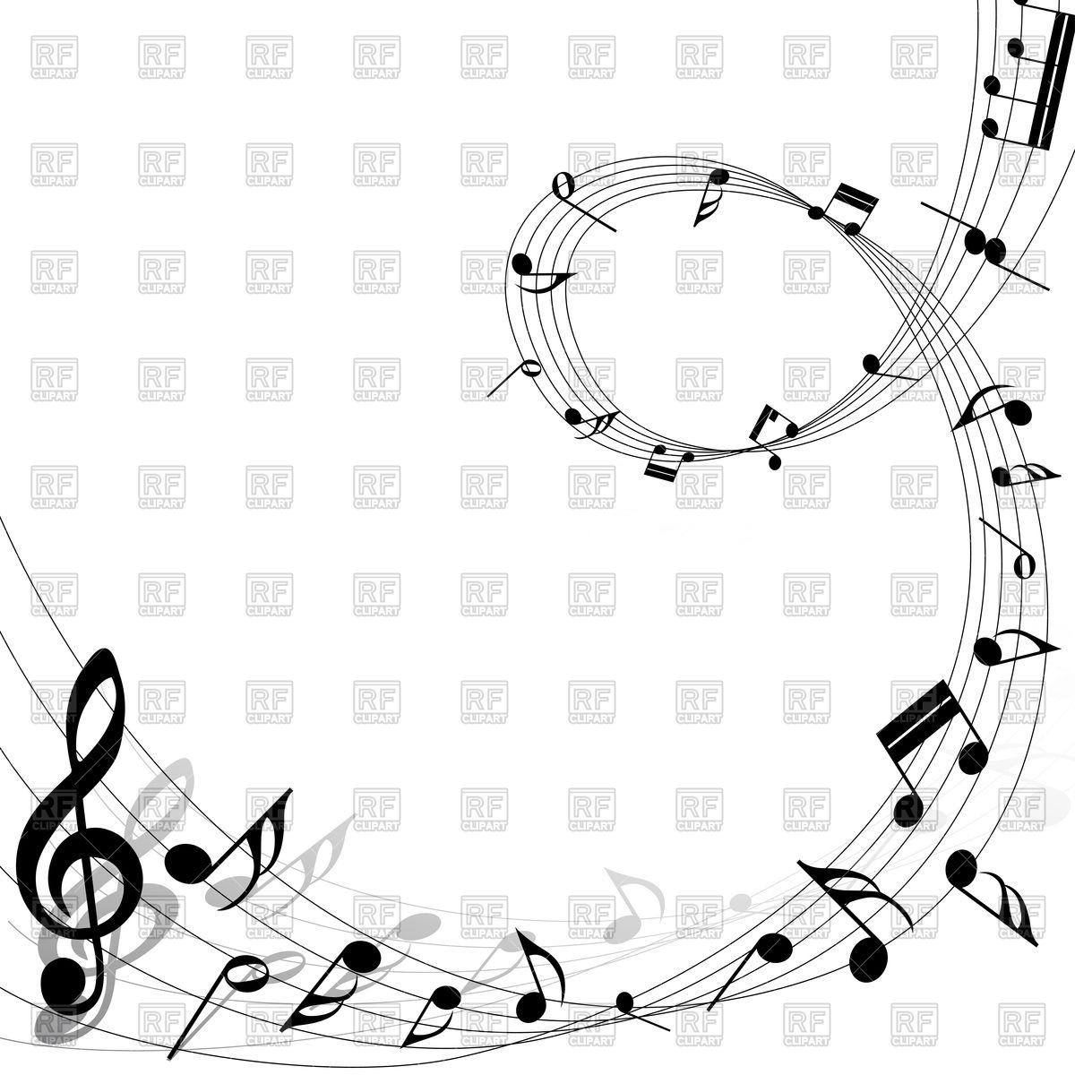 1200x1200 Musical Notes Swirl Design Background Vector Image Of Backgrounds