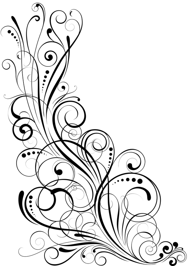 600x849 Angle Black Swirl Ornaments Design Vector Free Download