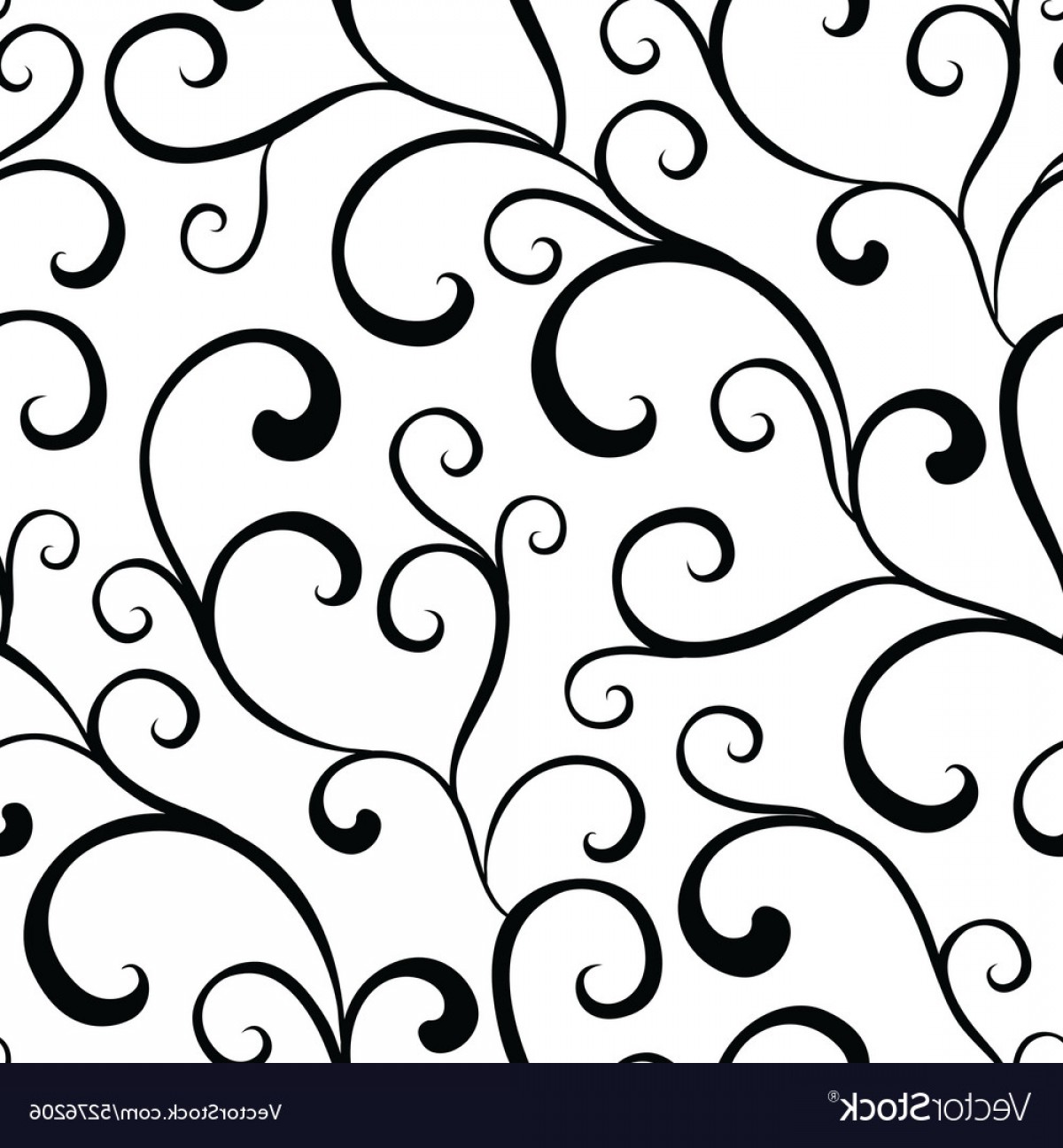 1200x1296 Black White Organic Swirls Seamless Pattern Vector Soidergi