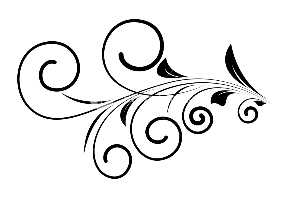 1000x685 Decorative Swirl Design Element Vector Royalty Free Stock Image