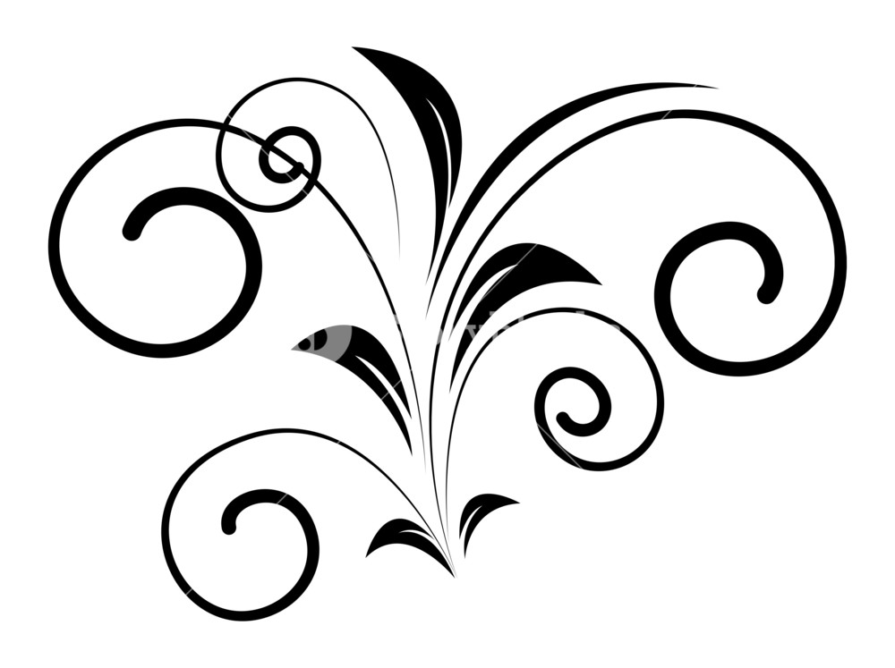 1000x747 Decorative Swirl Design Vector Art Royalty Free Stock Image